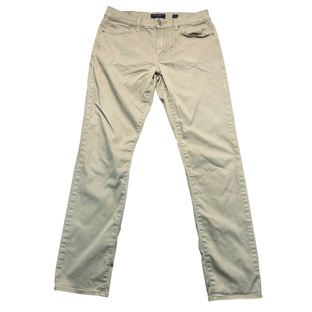 Lucky Brand 121 Slim Straight Khaki Chino Pants Mens 31x32 Tan Five Pocket
